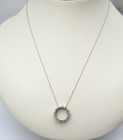 10K White Gold 25 Diamond Circle Pendant Necklace 19.5" [N110] — photo 4