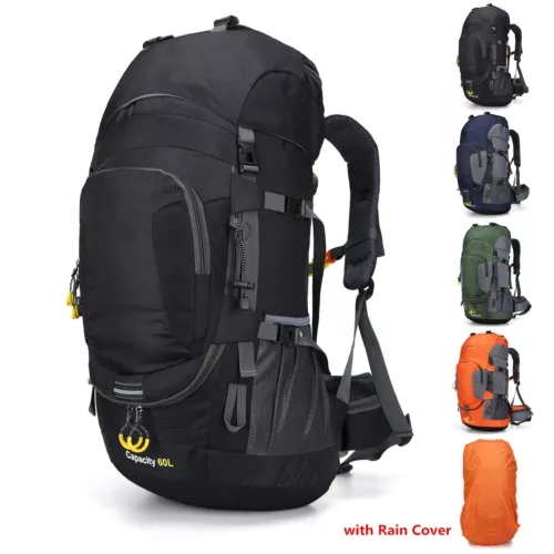 Wasserdichter Rucksack 60L großes Fassungsvermögen Tornister Tasche für Camping Wandern Reisen - Bild 6 von 56