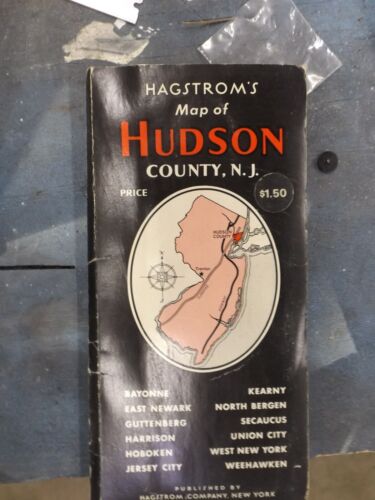 MAP OF HUDSON COUNTY NEW JERSEY With House numbers - Afbeelding 1 van 12