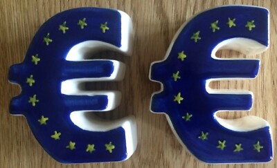 Rare Novelty Ceramic EU Euro Salt & Pepper Cruet Set Brexit Remainer