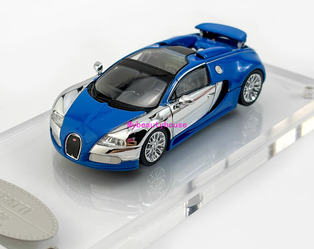 Mortal 1:64 Plating Silver Blue Veyron SS Sports Model Diecast Metal Car