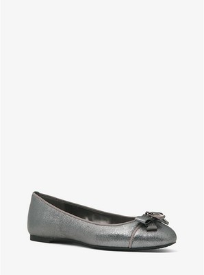 alice crackled metallic leather ballet flat