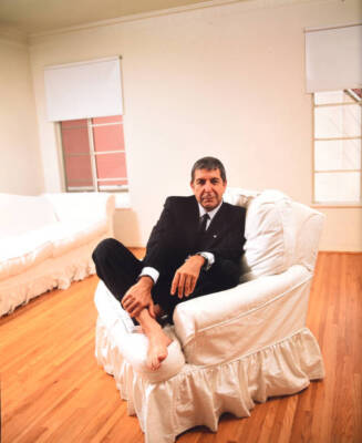 Leonard Cohen in his almost bare apartment before he left to be a  - Old Photo 2