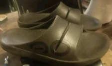 OOFOS Ooahh Black Slides Womens 12 Mens Size 10 