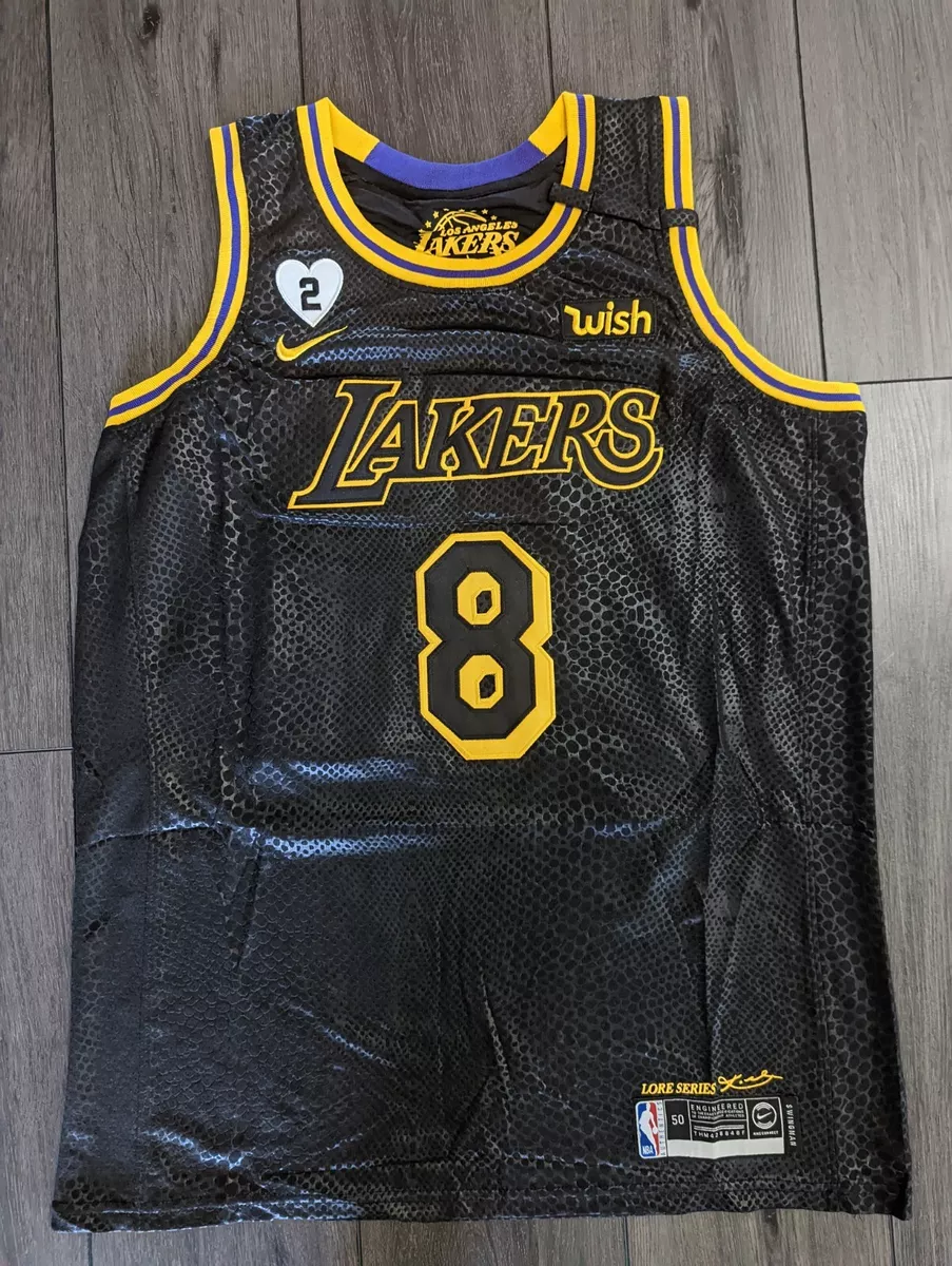 Kobe Bryant 8/24 Los Angeles Lakers Mamba Edition Tribute Sz 50 Black Jersey