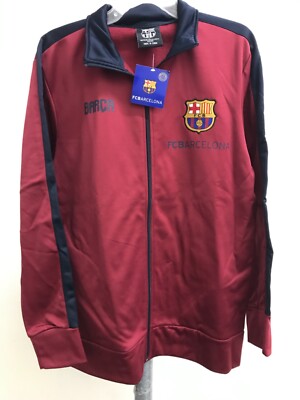 FC Barcelona Full Zip Logo Track Jacket. Burgundy Color. Medium