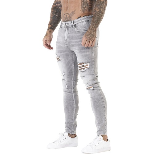 gray ripped jeans