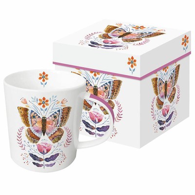 Mug Design Perruches PPD - 400 Ml Avec Boîte Cadeau - Tasse Colorée Pour Café Ou Thé