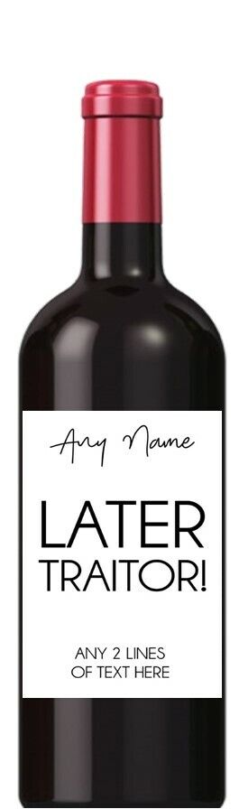 Goodbye Traitor Wine Label Funny Personalised Gift -  Portugal