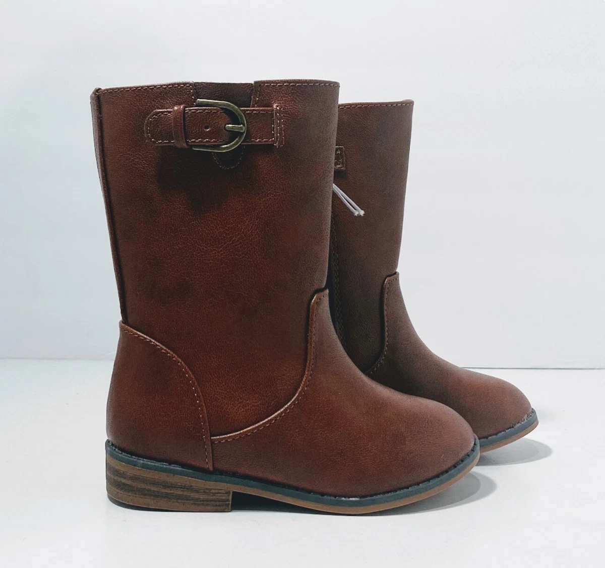Cat Jack Toddler Girls Evelyn Zipper Slip On Riding Boots Cognac Size 8