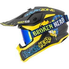 Broken Head Crosshelm FreakZone Schwarz-Gelb-Blau + Regulator Magnetic Blau