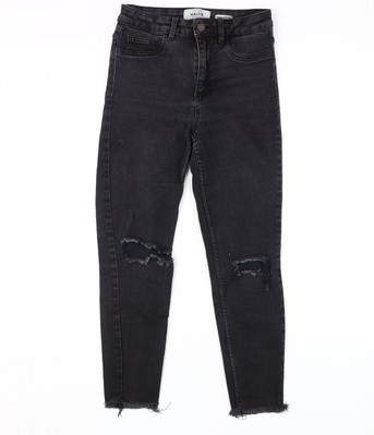 New Look Damenjeans schwarz Skinny Used-Look Größe 10
