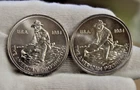 (2) 1984 Engelhard 1 oz Prospector Silver Round Nice Unc