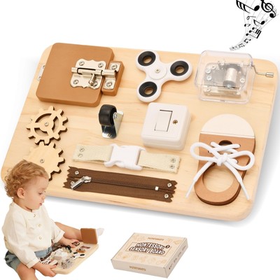 Busy Board Toddlers - Montessori Educational Fidget Toys for Baby 1 2 3 4 Yea...