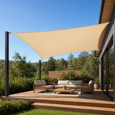 Permeable Sun Shade Sail Rectangle UV Block Canopy Cover Patio Deck Garden