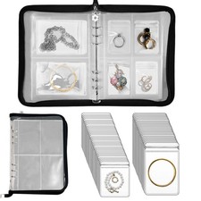 Travel Jewelry Organizer Transparent Jewelry Storage Book Set with Anti-oxida...