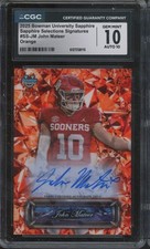 2025 Bowman U Sapphire Orange John Mateer 16/25 RC Gem Mint CGC 10 10 Auto