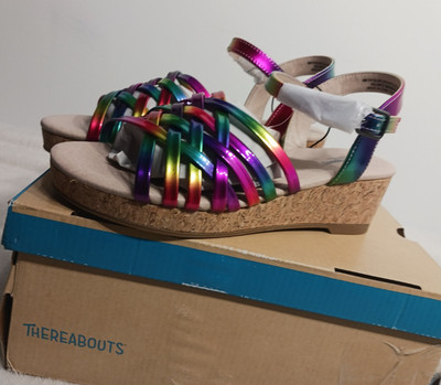 thereabouts th olive metallic multi sandals  SIZE 4 M