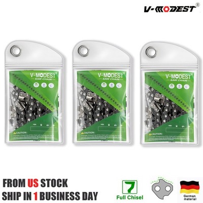 3 Pack 20'' Full Chisel Chainsaw Chain for Husqvarna 455 Rancher - 3/8'' .050'' 72