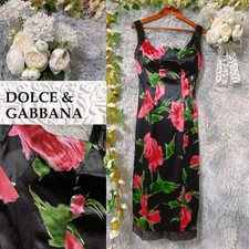 Dolce Gabbana Silk Rose Sleeveless Dress