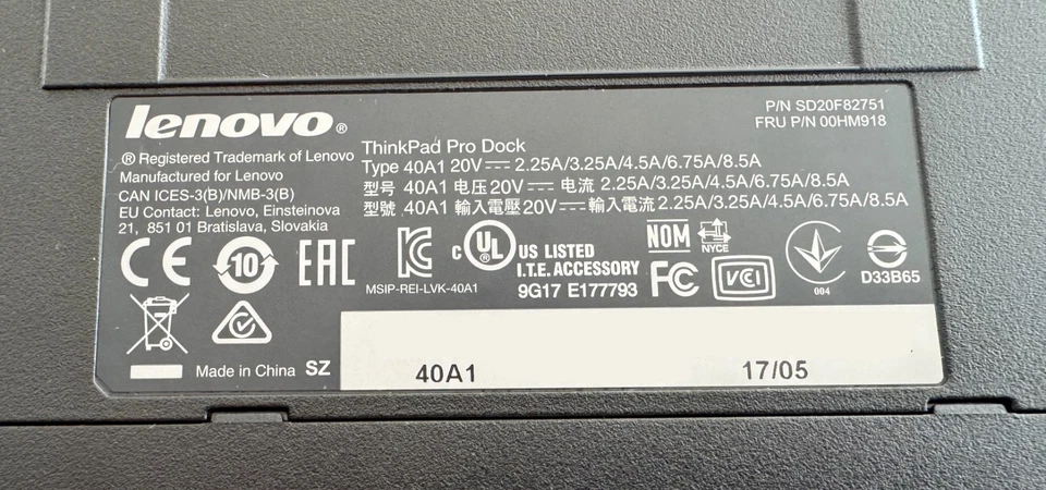 Lenovo ThinkPad Dockingstation Ultra Dock - Type 40A1 (T540 T550 T560 T570) - Photo 4/4