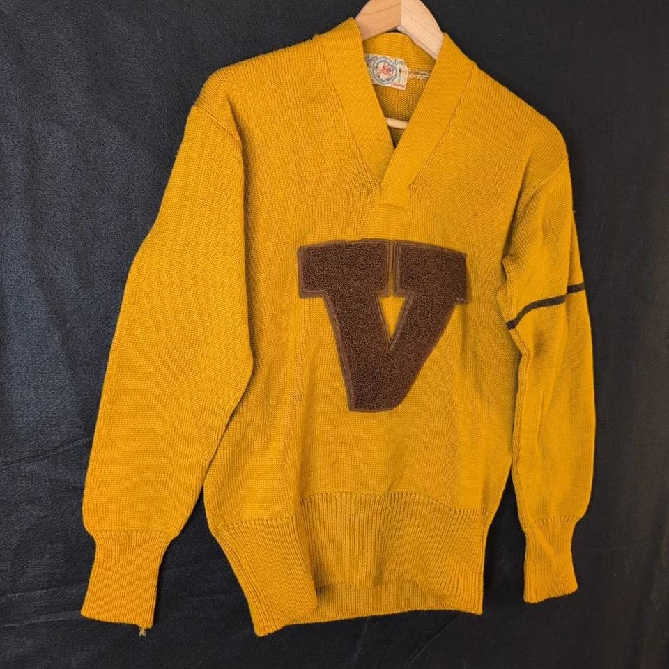 De Colección Universidad Valparaíso Indiana Suéter Letra Jersey Sudadera Lana Virgen Foto 2 de 4