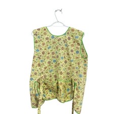 Handmade Floral Cobbler Apron Smock Green Cottagecore Granny Chic Pockets