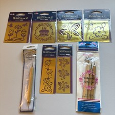 Lot of 6 Brass Stencils Embossing Tools