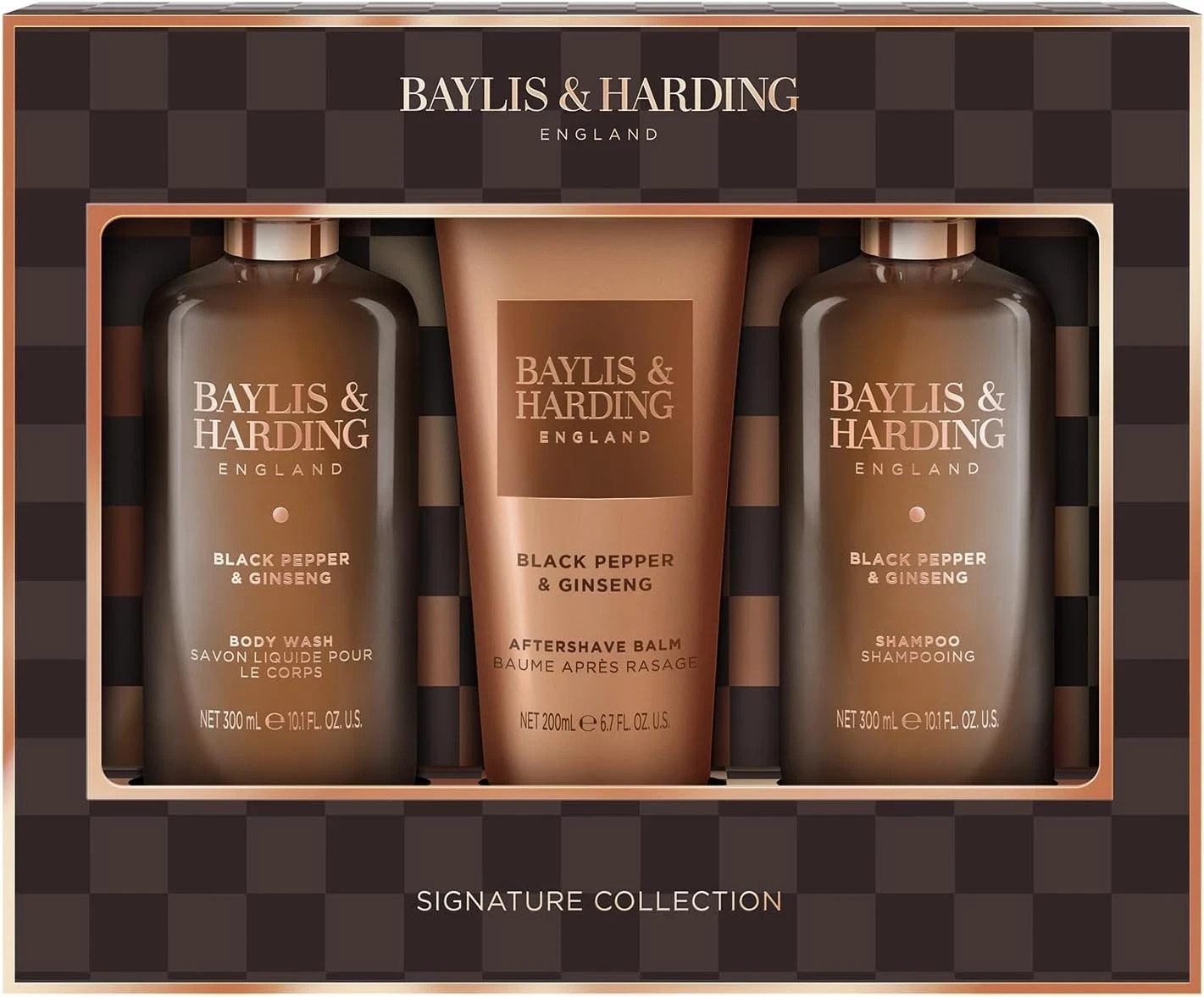 Baylis & Harding Black Pepper & Ginseng Men'S Luxury Bathing Trio Gift Set - Veg