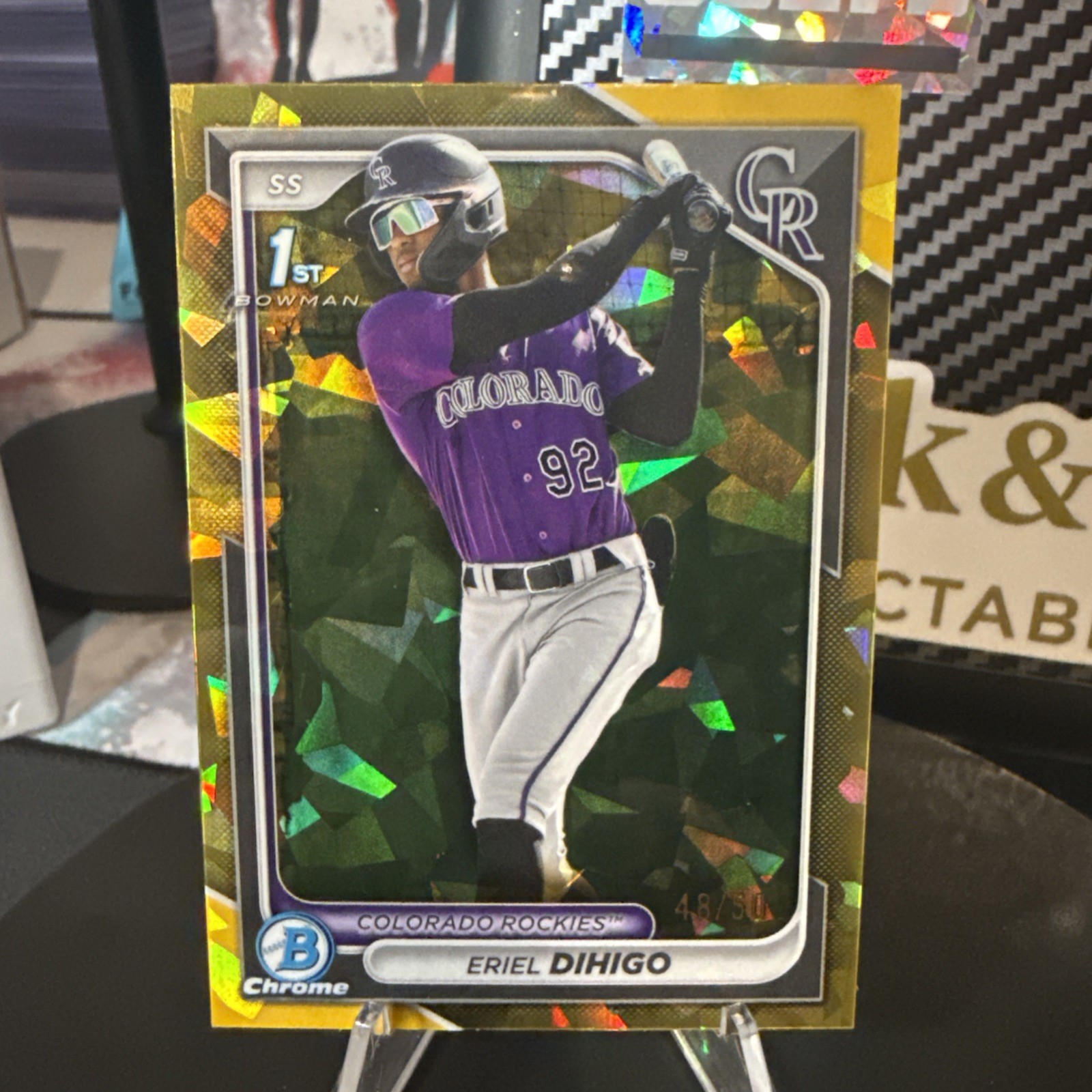 2024 Bowman Chrome Prospects Eriel Dihigo BCP-200 Gold Cracked Ice /50 (RC) 1st