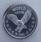 Vintage 1985 Eagle World Trade 1 OZ 999 Fine Silver Round “One World Trade Unit”