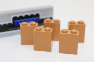 Lego (c) 5x 1x2x2 Stein - 3245 - medium nougat - nougat -  Basic / Classic