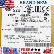 22B-D2P3N104 22BD2P3N104 Allen Bradley PowerFlex 40 AC Drive SURPLUS IN BOX 2023