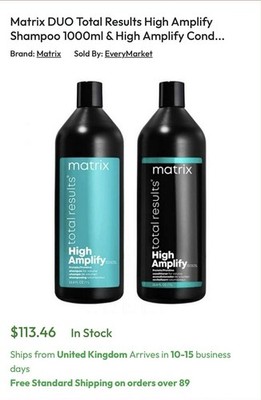 New! Matrix Total Results - HIGH AMPLIFY Volume Shampoo & Conditioner Liter Set