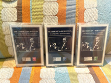 Beethoven-Bernstein Symphonies  Overtures Three Cassette Lot FREE SHIP
