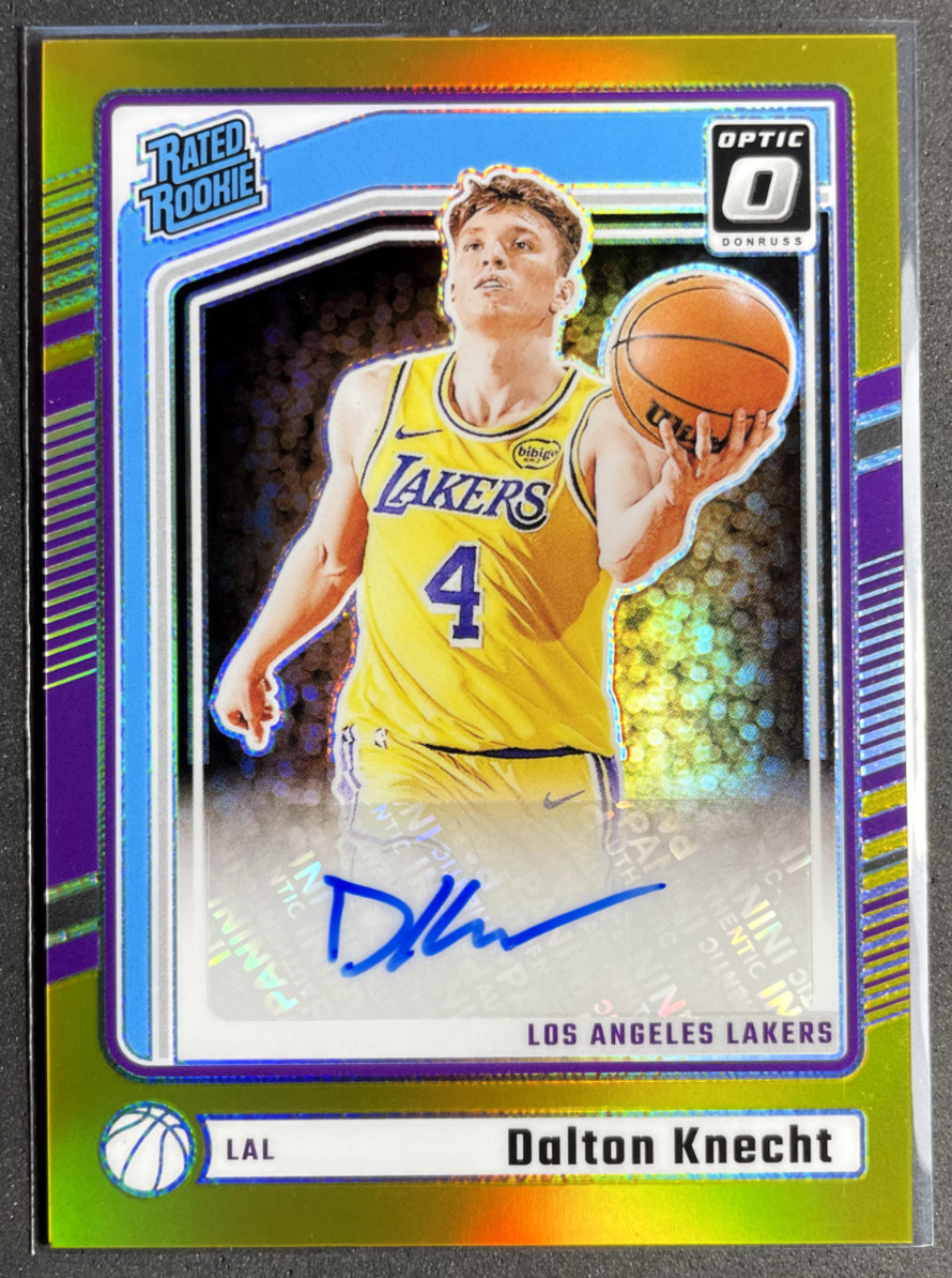 2024-25 Donruss Optic DALTON KNECHT Rated Rookie #307 Gold Auto RC /10 Lakers 🔥