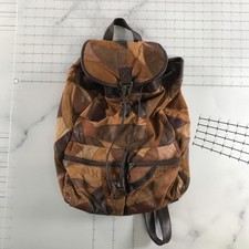 Rucksack Herren Groß Braunes Leder Wildleder Patchwork Geometrisch Mit Boho