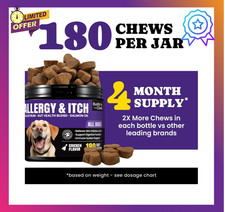 Dog Allergy Skin Relief Chews for Hotspot  Dry Skin, Itchy Skin Relief Suppleme