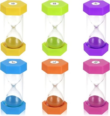 Buntes Sanduhren Set 1/3/5/10/15/30 Minuten, Eieruhren Set,Sand Timer,für Kinder