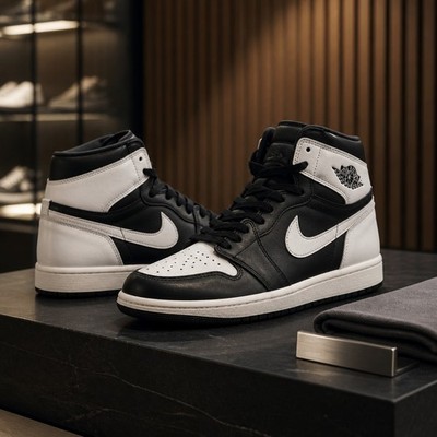 Air Jordan 1 Retro High OG ''BLACK WHITE'' 2014 - Size 12- 555088 010 (245-2)