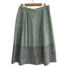 Auth YOSHIE INABA - White Green Multi Women's Skirt