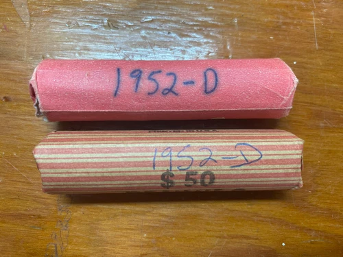 2 Rolls Of Circulated 1952D Wheat Cent Pennies 100 Coins Total Ungraded