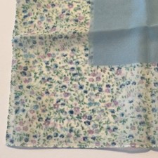 Vintage Italian Floral Square Scarf Blue Lavender Ditsy Print Cottagecore Y2K