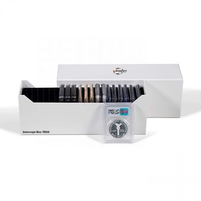Lighthouse - Storage Box with Tracks for 20 Coin Slabs Including PCGS, NGC, A...