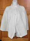 VINTAGE Custom Handmade By Renee Wilson Crochet Button Up Shawl/Wrap Cream OSFM — photo 2