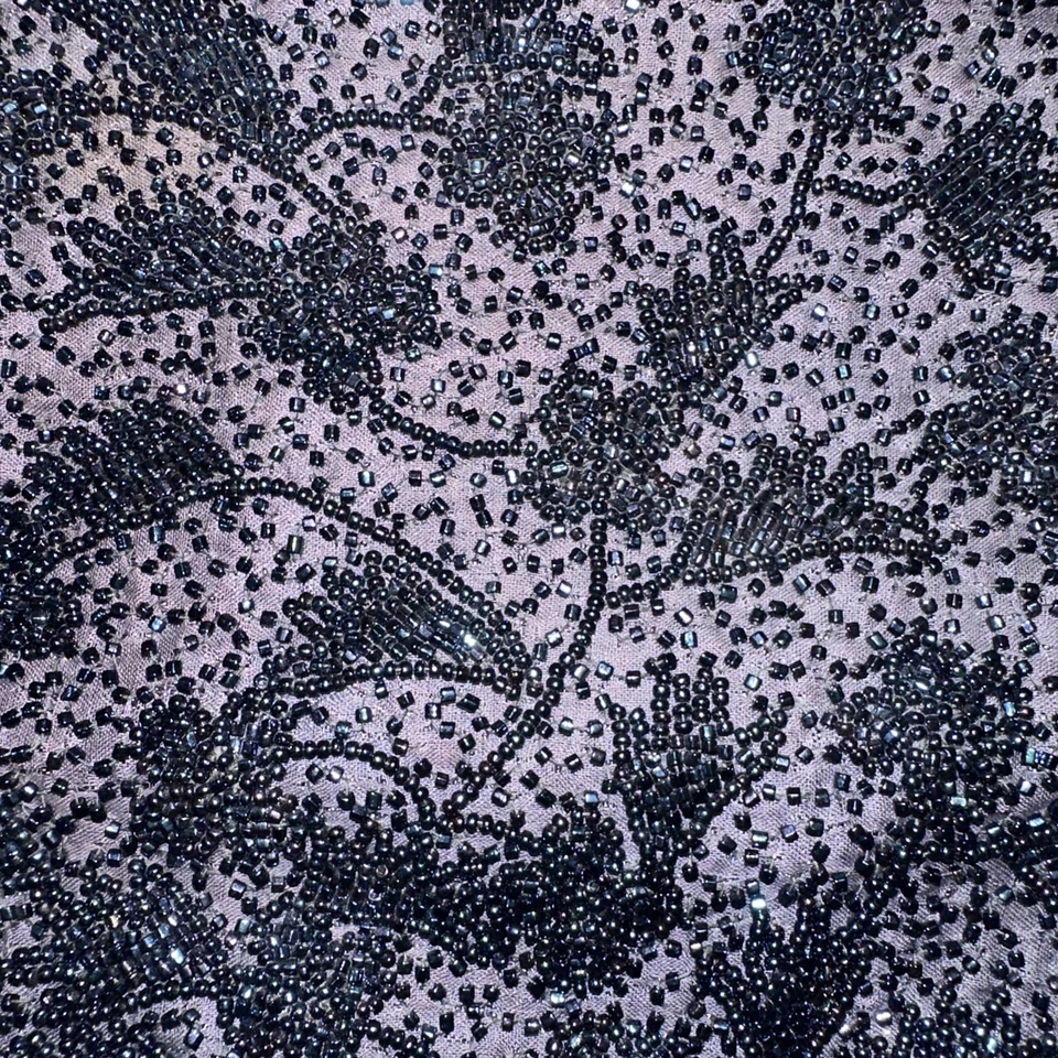 BOLSO DE NOCHE MARCA MAGID azul marino con cuentas cierre cruzado a presión nuevo con imp Foto 2 de 4