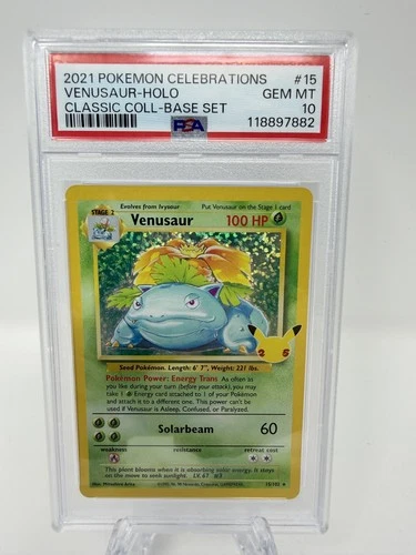 Pokémon Venusaur 15/102 Celebrations Classic Collection Holo PSA 10 Gem Mint