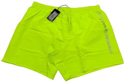 EA7 Emporio Armani Seaworld Logo Boxer Shorts Swimshort neon gelb silber Gr. 54
