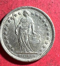 1959 Switzerland SILVER 1/2 Franc! Choice AU! SHARP! Old Swiss Coin!