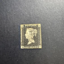 Queen Victoria 1840 Penny Black Great Britain First Stamp Black Maltese Cross
